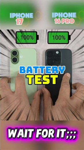 📱 iPhone 17 vs iPhone 16 Pro — Battery Drain Test & Endurance Battle! 🔋💥 #shorts #iphone