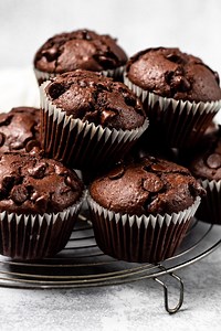 Nutella Stuffed Double Chocolate Muffins