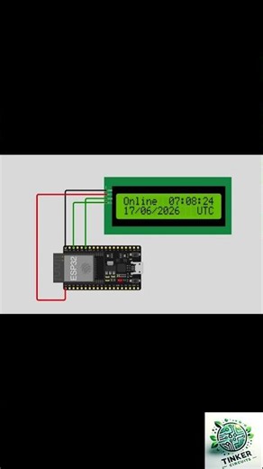 ESP32 WiFi Clock – Auto Time Sync with LCD! ⏰ #Shorts