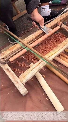 A craftsman makes a simple lathe by hand, allowing wood to be spun into smooth and beautiful shapes.