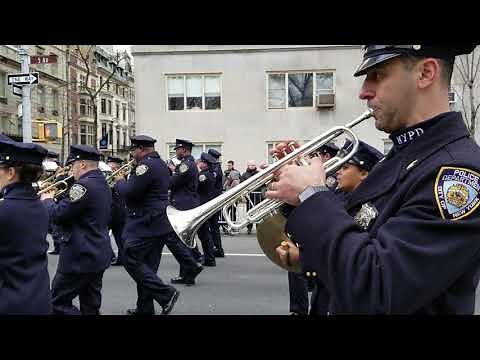 NYPD Ceremonal Unit Marching Band at the 2019 Saint Patrick's Day Parade