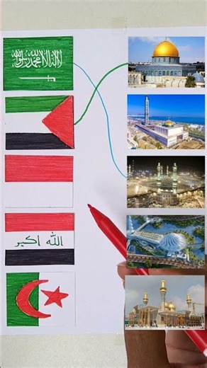 رسمت علم دولة عربية 💪 😍 رسمت علم فلسطين #رسم #palestine #art #israel #indonesia #shorts