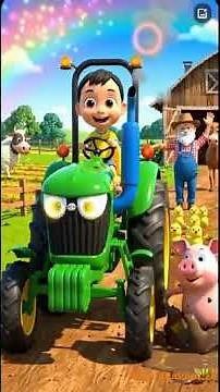 Big Green Tractor Ride Song for Kids 🚜