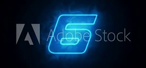 Blue neon bright glowing countdown timer from 10 to 0 seconds