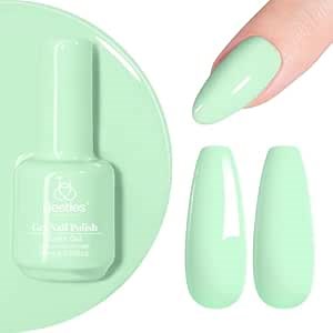 Beetles Mint Green Gel Nail Polish, 15ML Green Gel Polish, Soak off Uv Led Nail Lamp Easter Spring Nails Art Manicure Salon Salon DIY - Gift for Her
