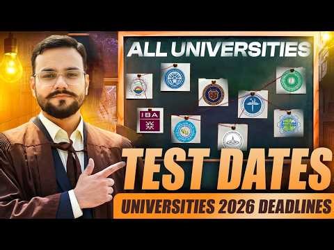 2026 University Admission Test Dates | Important Test Dates | NET ECAT MDCAT BCAT | 2026 Deadlines
