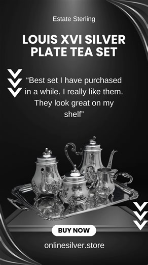 D.R. - French 5pc. Louis XVI Silver Plate Tea Set - Museum Quality ! #frenchteaset #museumquality #silverplatetreasure #teatimeluxury #louisxviteaset #antiqueteaware #teashop #vintagesilverware #TeaLoversDelight #elegantteamoments #teasetcollection #antiqueluxury #teatableglamour #silverteaservice #TeaTimeEssentials | French Antique Sterling Silver (estate-sterling.com)