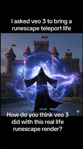 Runescape teleport brought to life #oldschoolrunescape #gaming #veo3