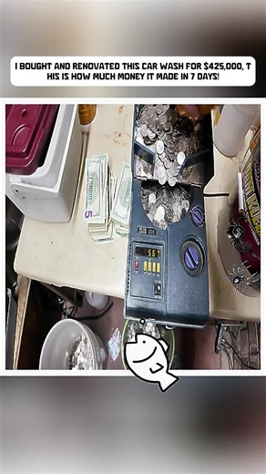 I Bought and Renovated this Car Wash for $425,000, This is How much Money it Made in 7 Days!#cash #business #money #carwash #realestate #fyp