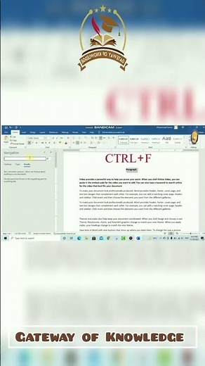 CTRL+F Shortcut Key | Keyboard Shortcut | Computer Shortcut keys | MS Office Shortcut Keys | MS Word