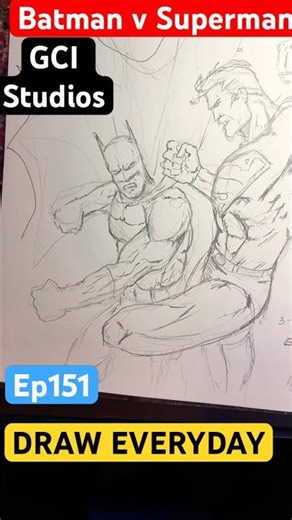 Live highlight / BATMAN VS SUPERMAN / DC COMICS / GCI STUDIOS / DRAW EVERYDAY / EP151 #dcmultiverse