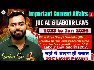 New judicial(BNS, BNSS, BSA) & Labour Laws 2023 to 2026| Must or SSC CGL, SSC MTS & railway exams