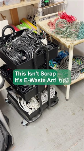 She turns e-waste into art using wires, old phones, and pure imagination.  #EwasteArt #InternationalEwasteDay | CalRecycle | Facebook