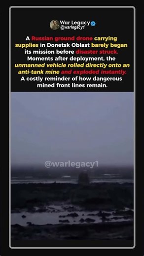 Ground Drone Hits Mine Seconds After Deployment #shorts