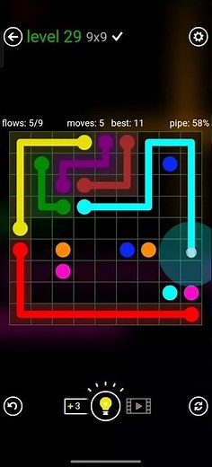 FLOW FREE BONUS PACK 9X9 LEVEL 29 COMPLETE SOLUTION #android #games #level #funfacts #amazingfacts