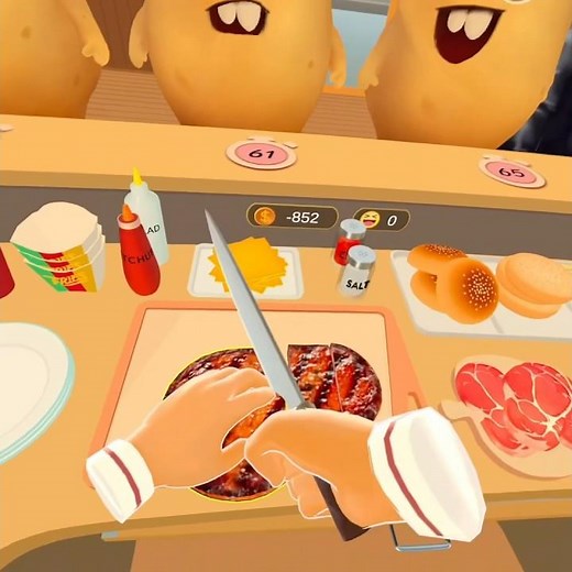 Cooking clash, where I can learn “cook” #vr #vrgame #cookingclash #quest2