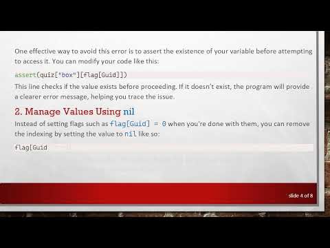 Solving the attempt to index field '?' (a nil value) Error in Lua Code