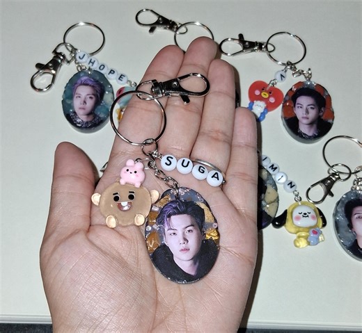BTS Photo Keychains(includes Freebies Stickers) - Etsy