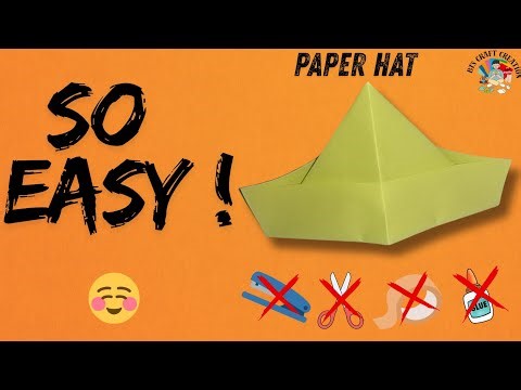 How To Make a Paper Hat 🎩 Without Glue | Easy Paper Craft for Kids | BTS Craft Creation