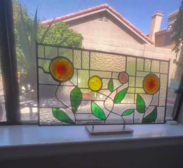 Intermediate Level -circle Flowers Stained Glass Pattern - Digital PDF - CF & Lead - 24W X 12L - Etsy