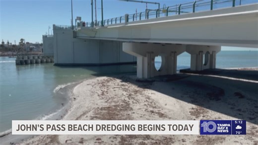 Crews begin John's Pass beach dredging project in Madeira Beach