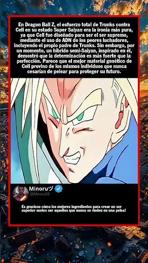 En Dragon Ball Z, el esfuerzo total de Trunks contra Cell en su estado Super Sai...
