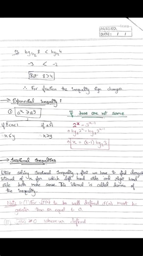 General Inequality ke revision notes. #mathstricks