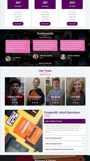 Printing Company Website Template 🖨️ | Printing Farm Scroll Demo