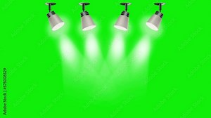 spotlight footage, stage lights, with green screen background, perfect for intro, outro, countdown, content, technology, slides, film, cinematic, video editing, etc.