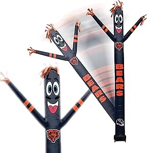 Sporticulture NFL Football Chicago Bears Wacky Waving Inflatable Tube Guy with LED Lights & Built-in Blower Air Wacky Dancers NFL Inflatable Tube Man Crazy Sports Fan Outdoor Party Decoration