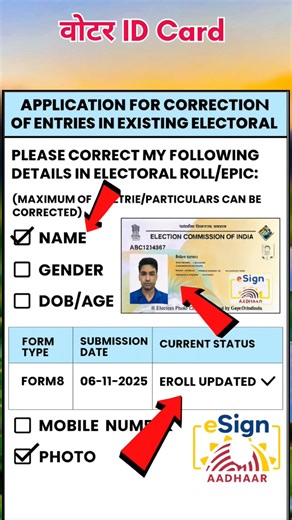 Voter ID Name/Address Correction Online – आसान तरीका! #VoterID #VoterIDCorrection #NVSP #Shorts