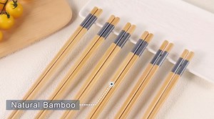 Bamboo Chopsticks Reusable 20Pairs | Eating | Non slip | Chinese -（9.45in）