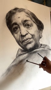 7.8K views · 176 reactions | Sarojini Naidu ❤️ Paid Work || Willow Charcoal on Paper #drawing #art #charcoal #portrait #sketch | Sarkar Art | Facebook