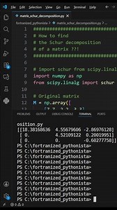 How to find the Schur decomposition of a matrix #python