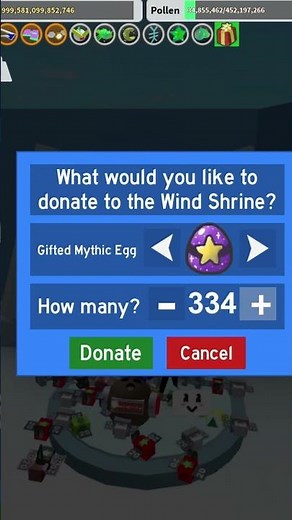 Donating 100,000 Gifted Mythic Eggs to the Wind Shrine!