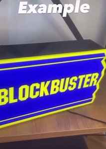 NEONSIGN Blockbuster LED Sign – 90s Retro VHS Cassette Acrylic Lightbox, USB Powered Dimmable LED Night Light, Nostalgic Movie Room Wall Decor for Bedroom or Gamer Room (12x6 inches)