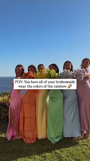 When your bridesmaids dress all the colors of the rainbow 😍 📸: @mumuweddings #fyp #wedding #weddingideas #weddingtrends #weddinginspiration #weddinginspo #bridetobe #bride #bridesmaids #weddingdresscode | StringsBespoke