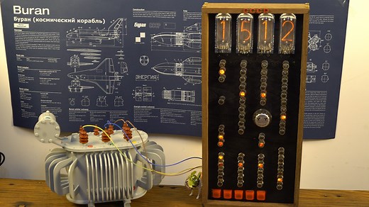 This Soviet-Style Clock Uses Homemade Nixie Tubes And Glowing Logic