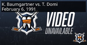 Ken Baumgartner vs. Tie Domi, February 6, 1991 - New York Islanders vs. New York Rangers | HockeyFights