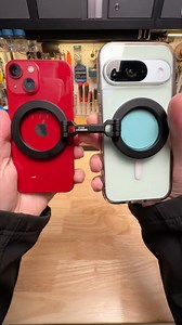 Double magnetic ring mounts are here — letting you prop up your MagSafe-compatible phone at any angle, attach it to anything made of ferrous metal, or even stick two phones together. They typically cost around $15; the beefy one here is branded Shinewee, the flatter one comes from GK but also goes by other names. Each comes with a pair of adapters so you can use them on non-magnetic surfaces. #mobileaccessory #magsafe #iphone #todayimtoyingwith #phoneaccessory | The Verge