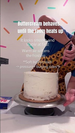 Buttercream Behaves Until The Room Heats Up | How To Decorate A Wedding Cake At Home