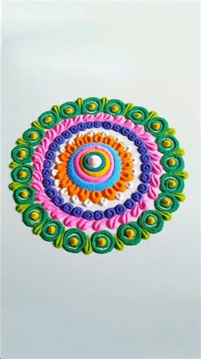 Easy & Beautiful Circle Rangoli Design🎯 #shorts #views #trending #subscribe #shortsfeed