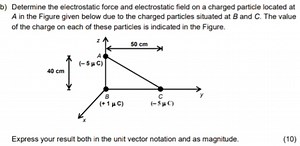 b) Determine the electrostatic force and electrostatic field on... | Filo