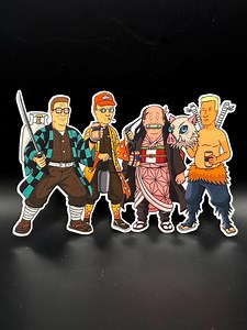 Funny Anime Samurai Sticker: Pop Culture Mashup Vinyl Decal - Etsy