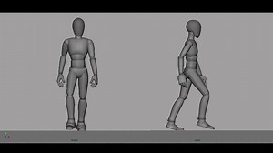 walk cycle animation front n side view