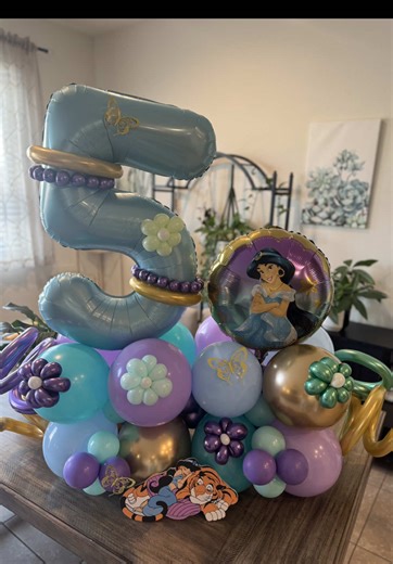 Custom Princess Jasmine Balloon Stack for Any Celebration