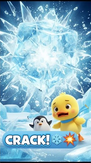 ICE EXPLODES INSTANTLY! ❄️💥😲 #KidsShorts #CuteDuck #CuteAnimals #3DAnimation