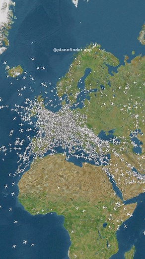 Plane Finder®️ on Instagram: "@planefinder • 🌍 Check out our two-hour recording of live air traffic captured using our top-ranking app, Plane Finder. We recorded the busy European airspace between 10:00 -12:00 BST to show you the mesmerizing patterns and movements of live aircraft. 📱 Our own ADS-B network accurately tracks aircraft in real time, making Plane Finder a favourite among pilots, plane spotters and enthusiasts for live flight tracking and obtaining real-time flight data. 👉 Don’t mi
