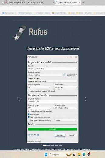Descarga ISO Debian y Crea un USB Booteable para instalación con Rufus #debian12 #rufus