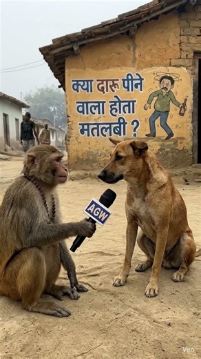 डॉगी ने शराबियों की सच्चाई बता दी 😂 | Funny Animal Interview Monkey Reporter Funny Interview #viral